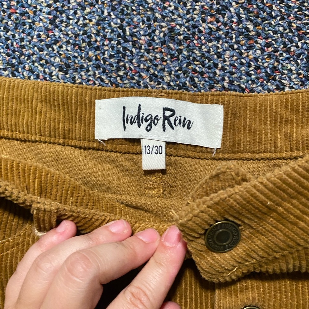 Indigo Rein Corduroy Mini Skirt in Brown - Picture 3 of 3